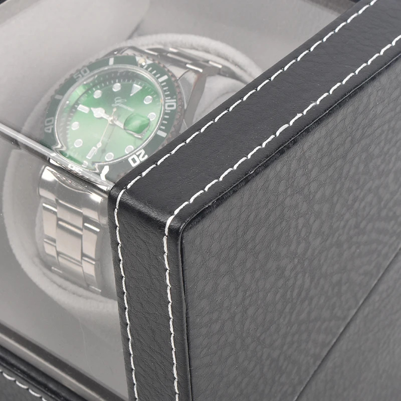 Automatic Watch Winder Litchi Pattern Watch Box inside Gray Automatic Winder The Standard of Successful People 241226