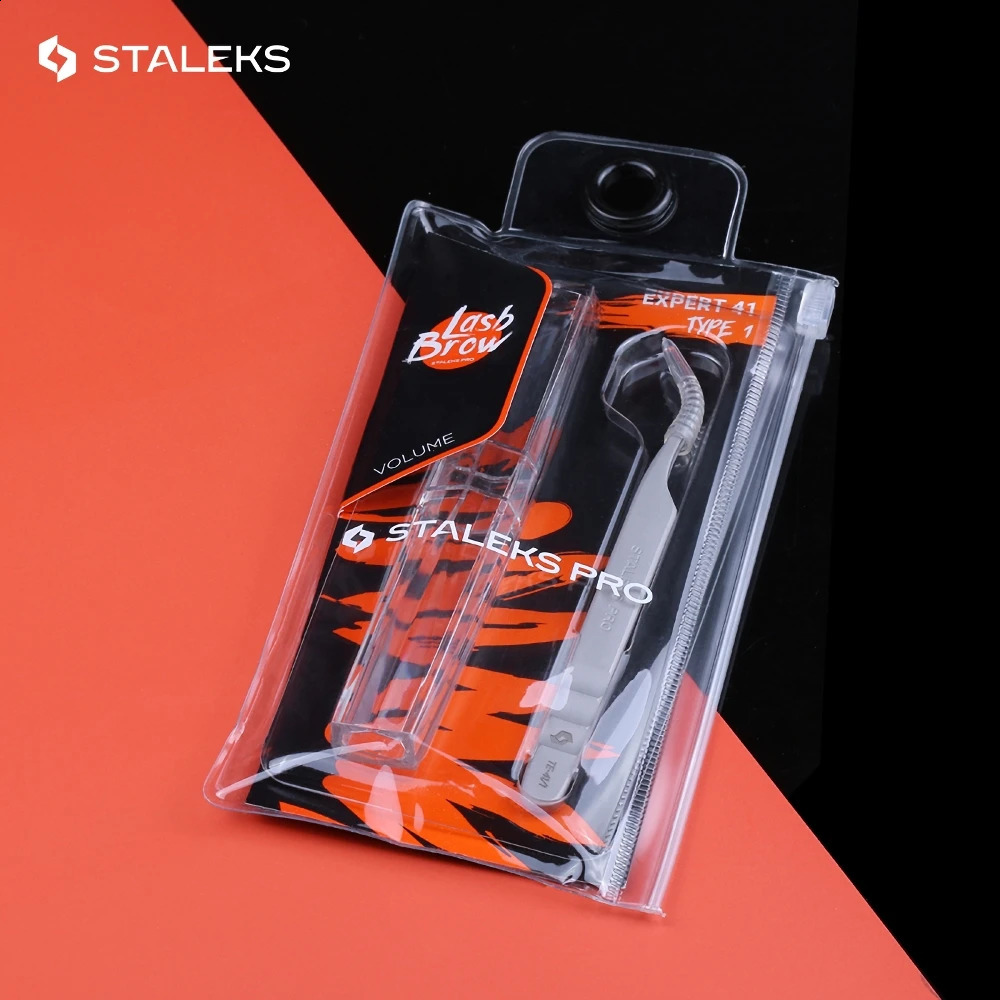 STALEKS PRO TE-41-1 Wave Pattern Embossing Tweezers Grafting Eyelashes Blooming ESD High Precise Hyper Fine AISI 241223