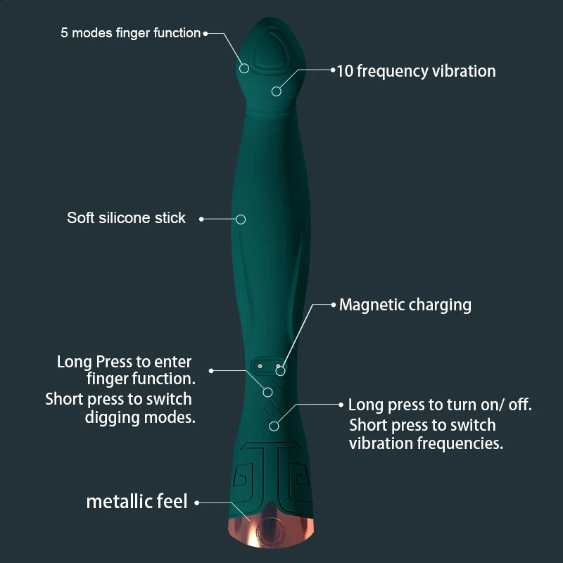 Finger Digging G Spot Vibrator Dildo Sex Female AV Stick Massager Silicone Vagina Clitoris Stimulator Adult Toys for Woman18 241226