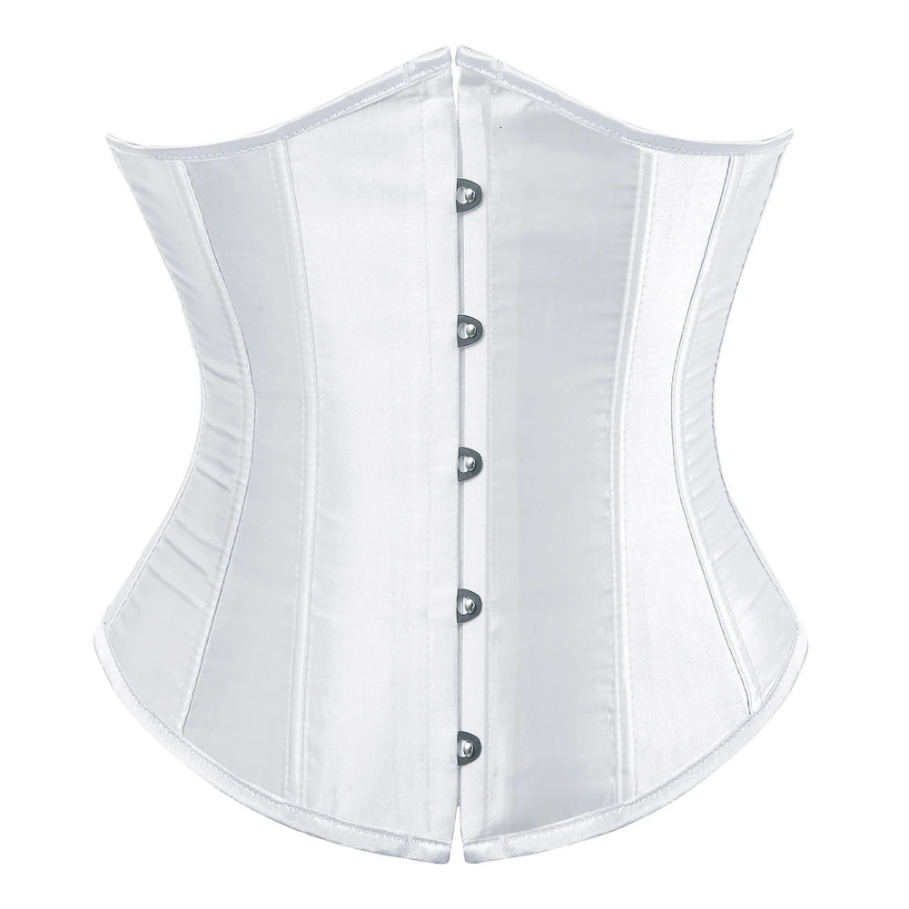 Women Gothic Sexy Satin Underbust Corset Bustier Top Waist Cincher Slimming Body Shaper Corsets Bustiers Lingerie Plus Size 241225
