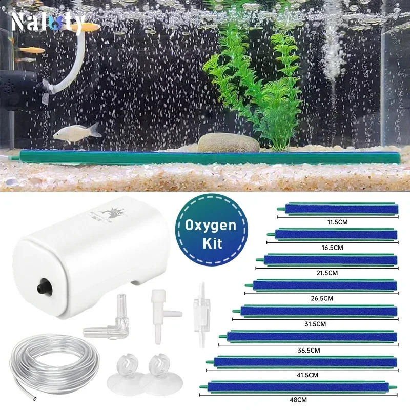 Aquarium Bubble Pump Strip Bubble Stone Silent Air Pump Fish Tank Oxygen Kit Accessories Oxygen Pump Silent Air Stone 241225