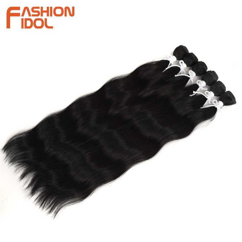 Synthetic Wigs Fashion Idol Water Wave Hair Bundles Synthetic Ombre Blonde Weave 6pcs/pack 20 Inch 230227 Hair Wigs