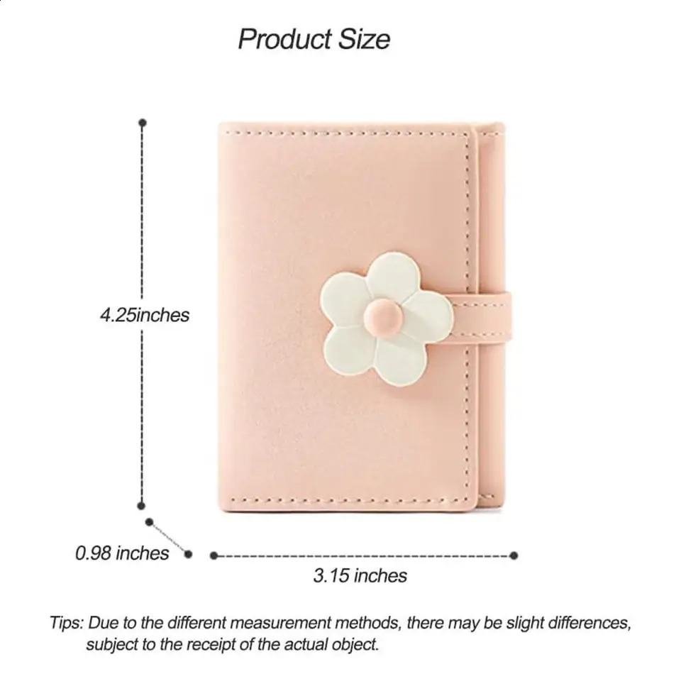 Tri-folded Wallet Women Coin Purses Korean Cute Daisy PU Leather Females Purses Credit Card Bag Money Purses Clutch Pouch 241224