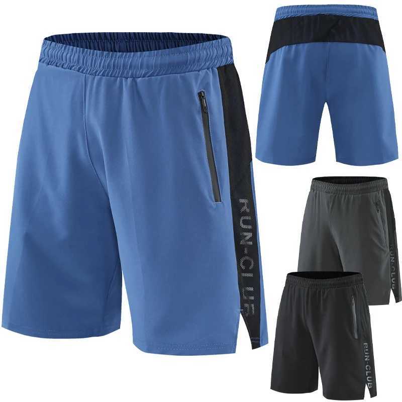 Men Run Shorts Patchwork Training Shorts Zipper Pockets Gym Sports Quick Dry Short Casual 2022 New Summer Fitness ShortsXJ241226