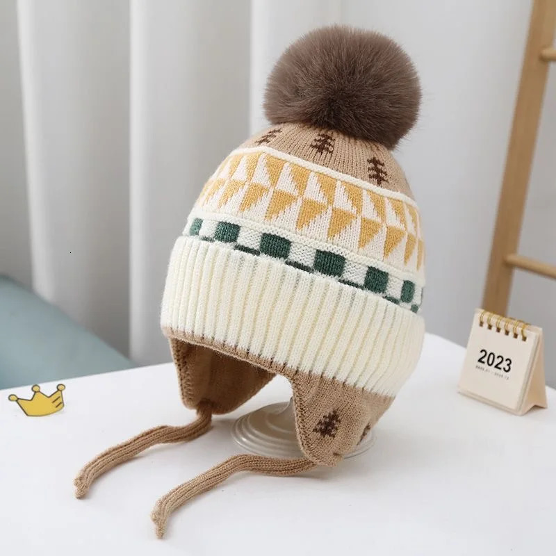 Winter Baby Hat Pompom Fleece Lining Beanie Infant Bonnet Kids Cap for Girls Boys Bobble Children 14Y 241225