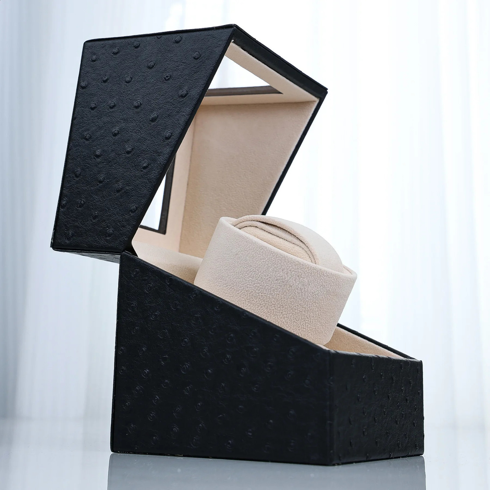 Delas Watch Winder Box Automatic Electric Motor Pu Leather Silent Anti-magnetic Mechanical Watch Shaker 241226