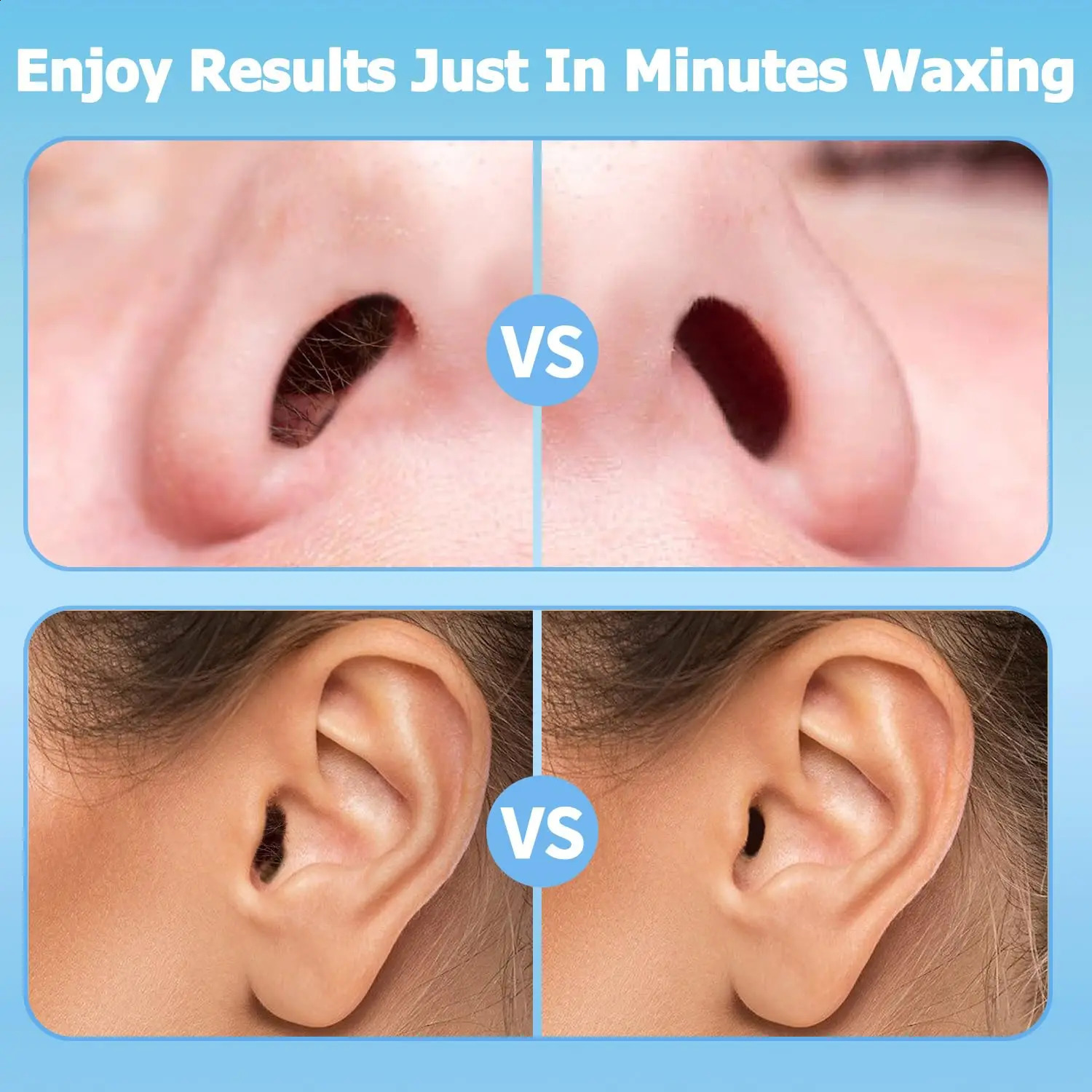Nose Wax Kit Waxbean Portable Quick Painless Nose Hair Removal Set Paper-Free Cleaning Waxing Beans Clipper for Man and Women 241226