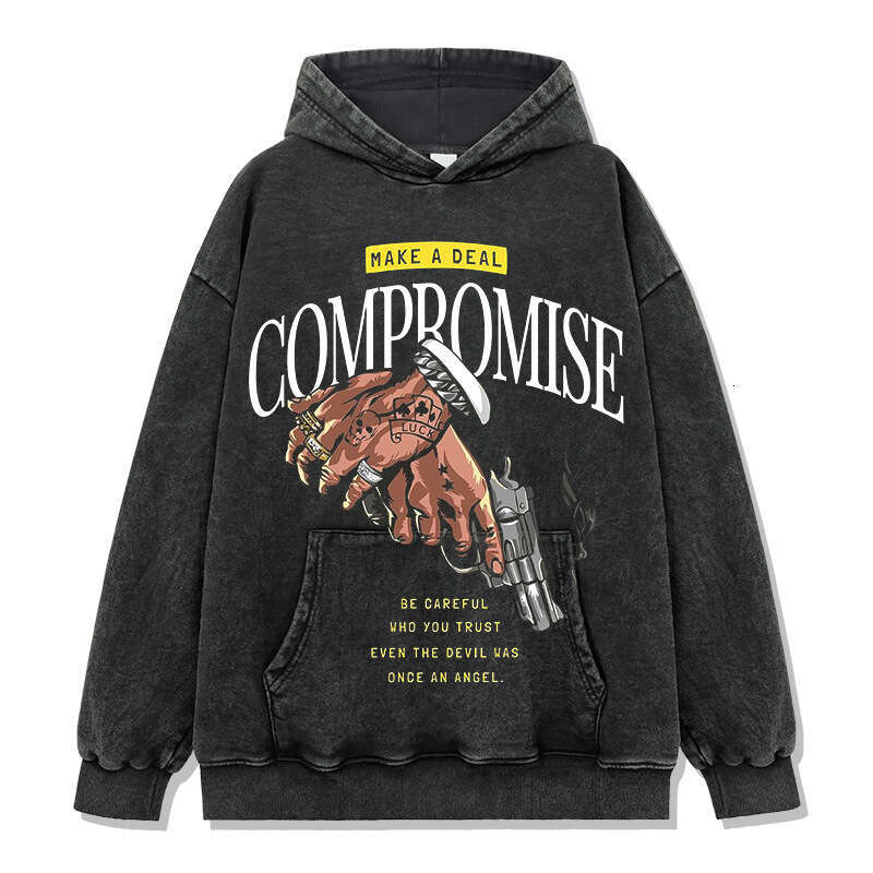 Bc new summer American street dark style printed short sleeved t-shirt made of pure cotton round neck hooded sweatshirt