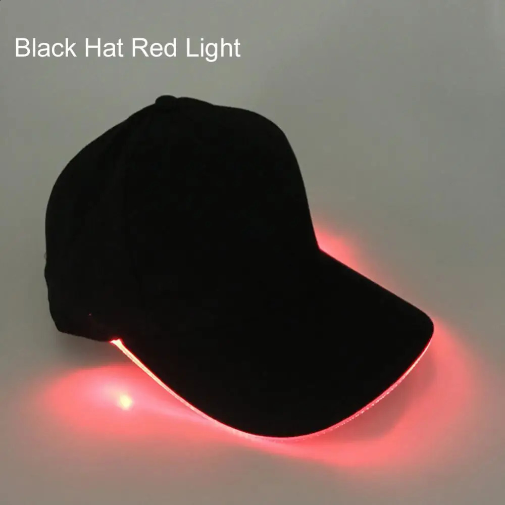 Peaked Cap Fashion Hat Unisex Solid Color LED Luminous Baseball Christmas Party Peaked Cap 241226