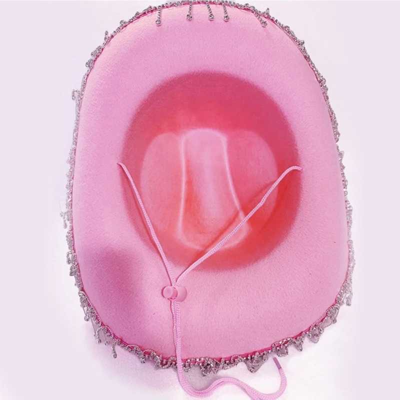 Adult denim hat Rhinestone edge hat perfect for womens themed parties in black white and pink W241225