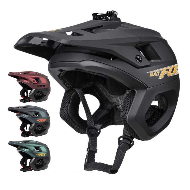 BATFOX New 3/4 Bicycle Helmet Half Helmet Mountain Bike Race Integrated Ear Protection Off-Road Cycling Helmet BMX ArmorXJ241226