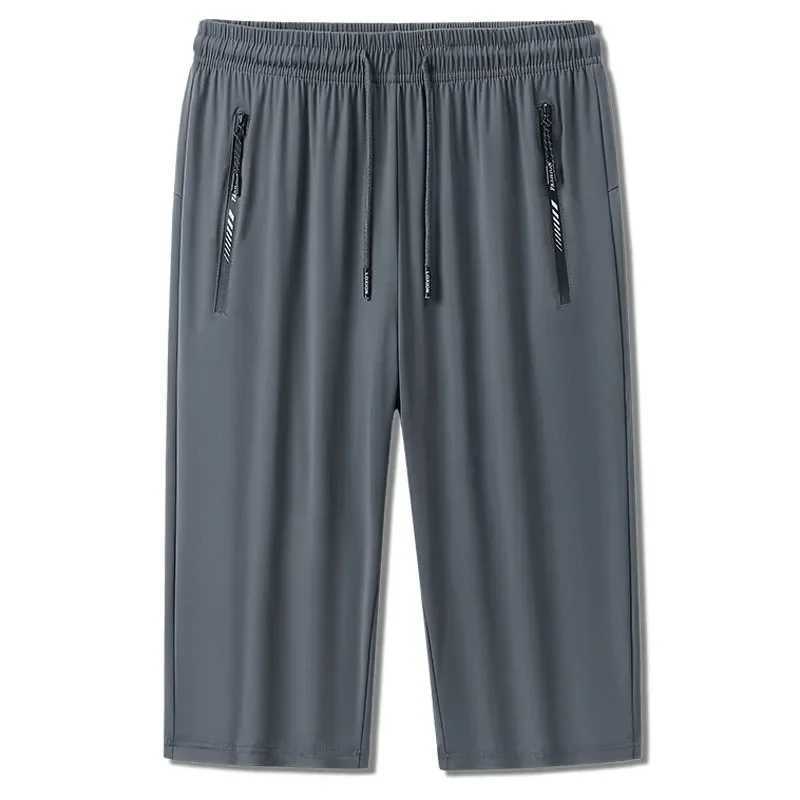 Mens Workout Gym Jogging Shorts Quick Dry 3/4 Capri Pants Training Fishing Travel Hiking Athletic Running Short 6XL 7XL 8XL 9XLXJ241226