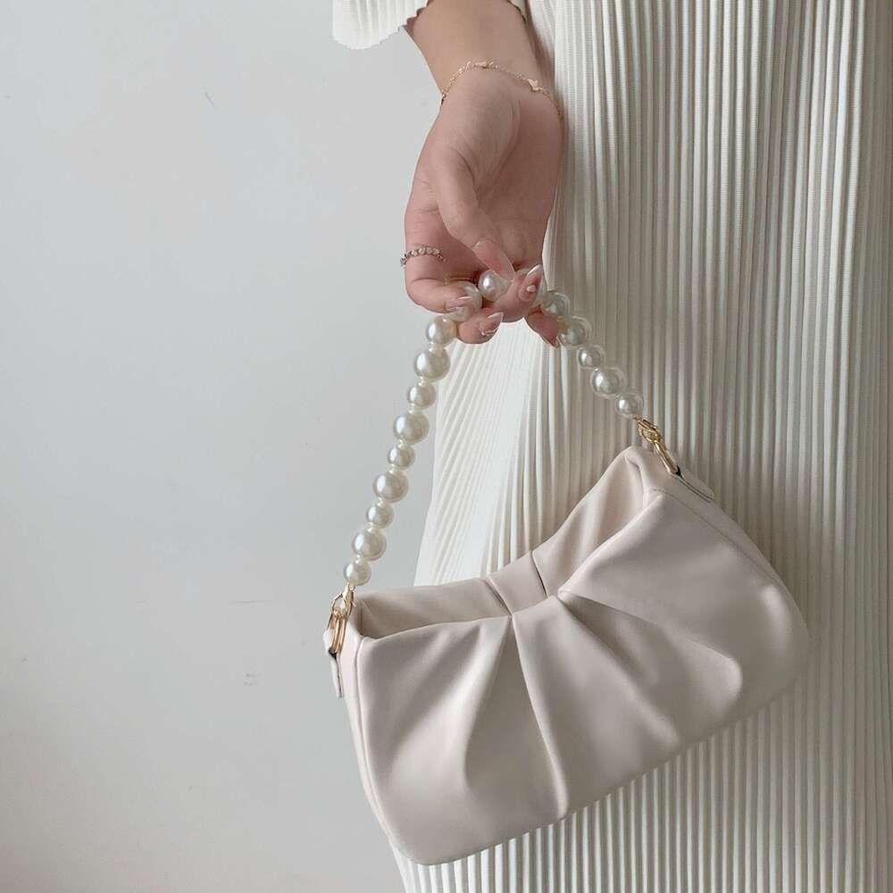 New Soft Leather Women, Niche Cloud Single Shoulder Chain Pleated Bag, High-End Crossbody Armpit Bag For Women