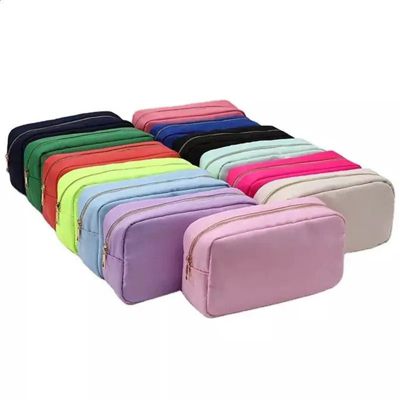 S /M/L/XL 17 Color Nylon Pouch Makeup Cosmetic Bag Zipper Toiletries Organizer Bag For Women Girls Travel Gift Makeup Pouch 241226