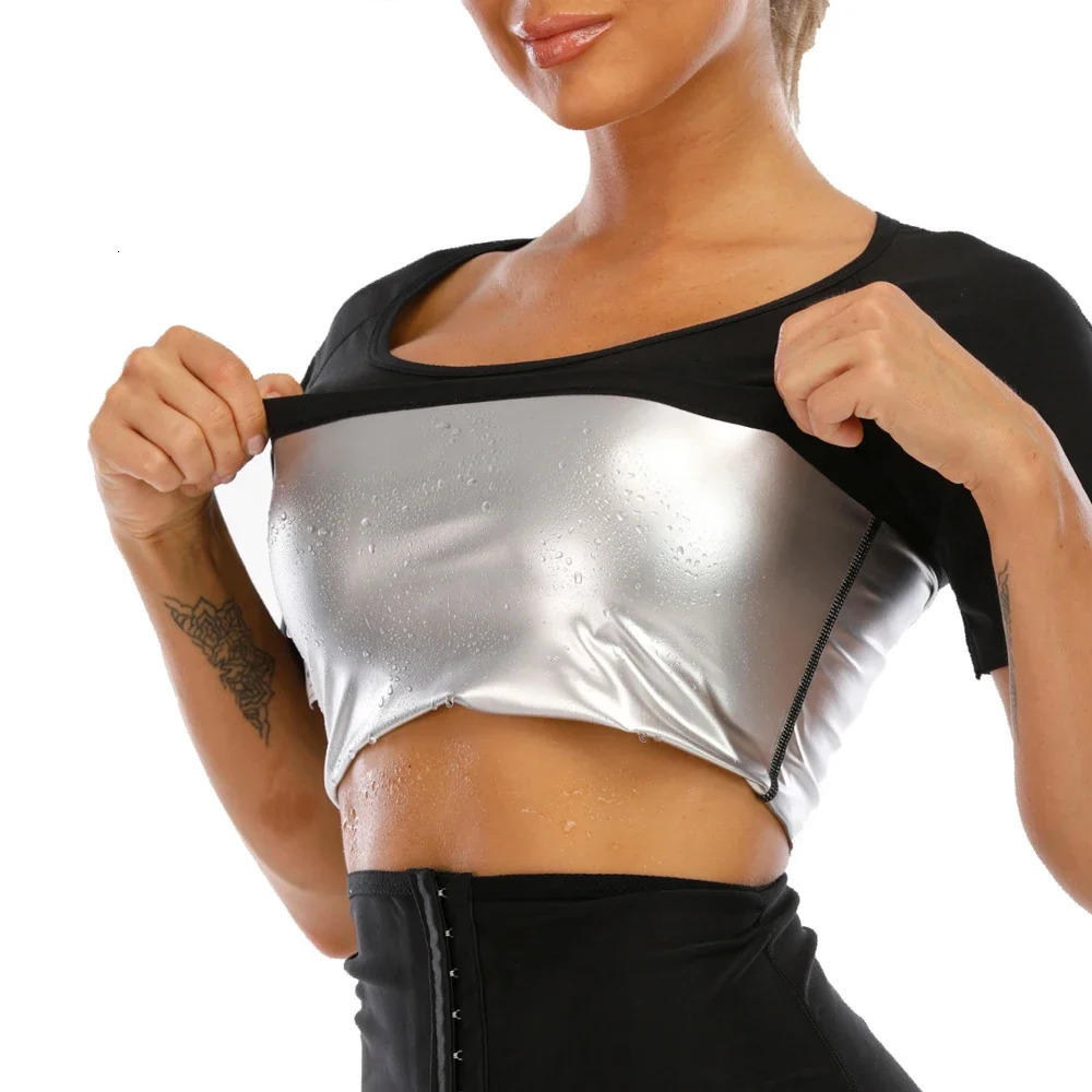 Professional Men Sauna Shirt Sweat Waist Trainer Corset Polyester Tank Top Shapewear Women Gym Slimming Shirt Workout Suit 241225