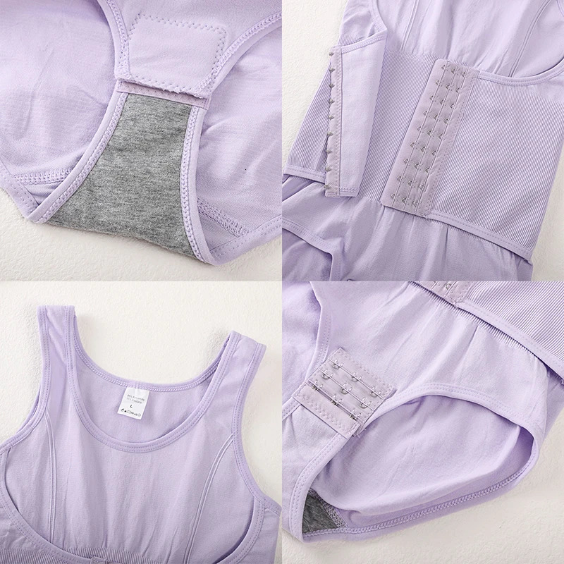 Bodysuit Shapewear Double Breasted Tummy Control Body Shaper Postpartum Slimming Woman Waist Trainer Flat Belly Comfort Corset 241225