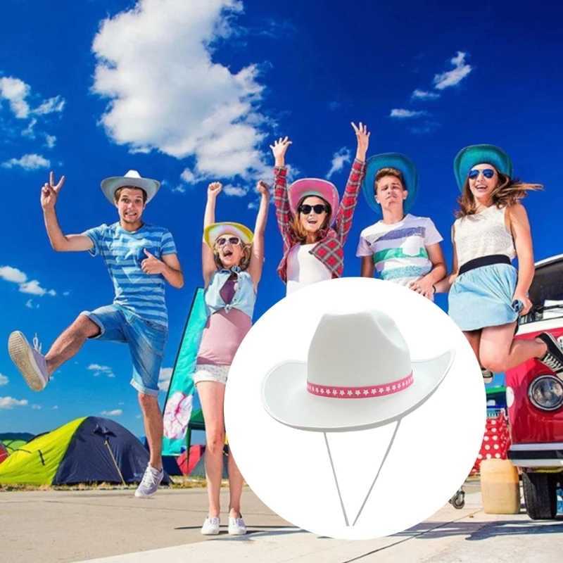 White Hat Costume Accories Western Cowboy Hat Multipurpose Decoration for Kid Girl Costume Cosplay Props Ornament W241225
