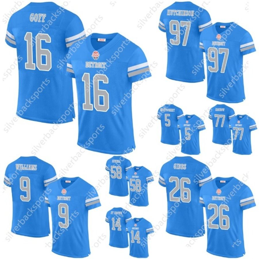 MensYouthWomen Lion Football Jersey 97 Adan 14St. Brown 26Gibbs Jameson 9Williams Stitched Personalized Name Any Number Free Shipping
