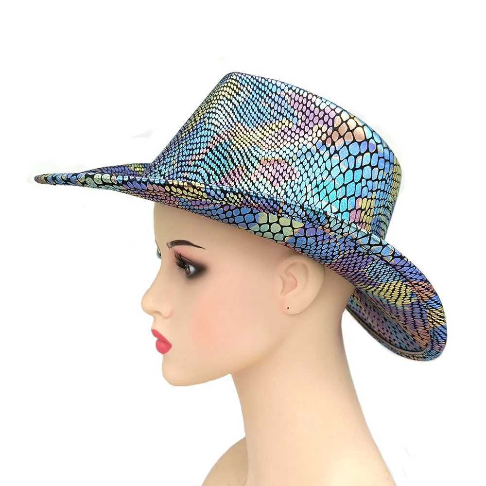 New Color Cowboy Hat Party Fluorescent Big Brim Knight Hat Western Top Hat W241225