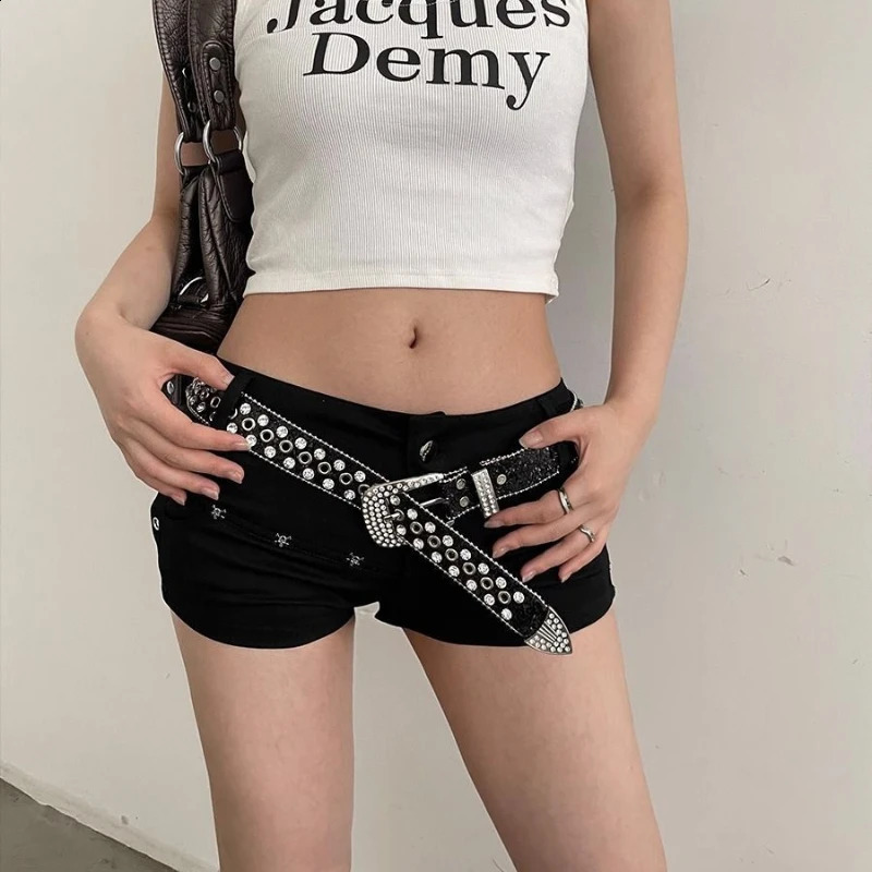 Y2k Spicy Girl Gothic Punk Belt for Women Leather Belt Subcultures Rivets Studded Waistband 2000s Jeans Pants Belt Waistband 241226