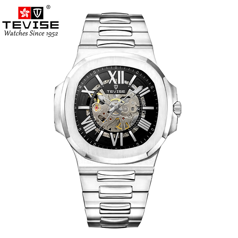 TEVISE Classic Automatic Mechanical Watch for Men, Nautilus Hollow Men's Business Watch, Waterproof and Luminous t005
