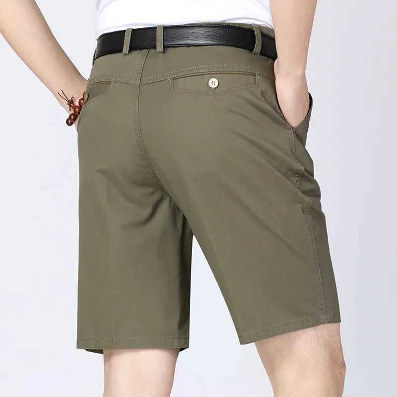 Classic mens cotton shorts mens stretch casual shorts Bermuda knee shorts golf sport summer cool breathable shorts khaki beige W241226