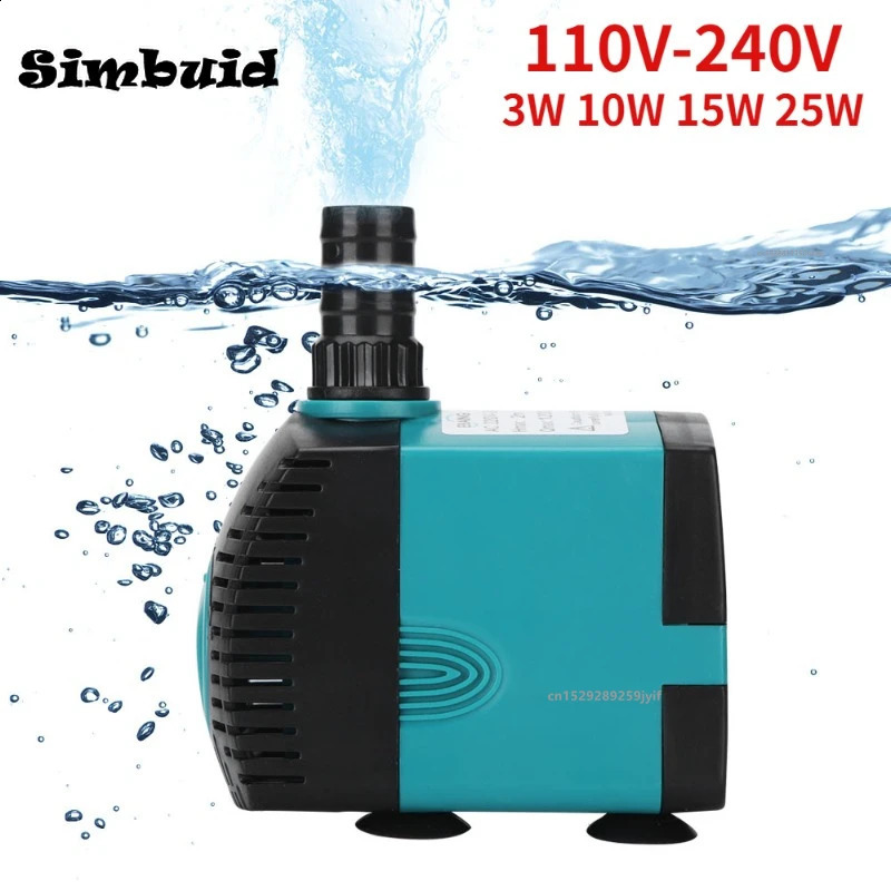 EU/US 3W 10W 15W 25W Fish Tank Water Fountain Pump Filter 110V-240V Ultra-Quiet Submersible Fish Pond Aquarium Pump 241225