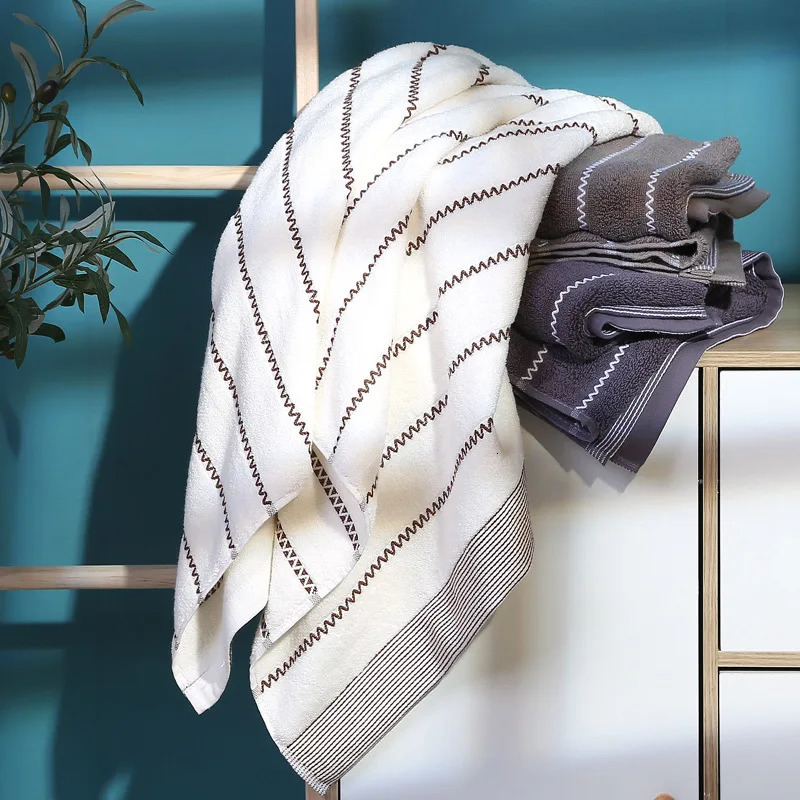 3PCS Bathroom Towel Set 2pcs Hand Face Towels 35X75cm and Oversized Bath Towel 70x140cm Personalized Gift Cotton Towel 241225