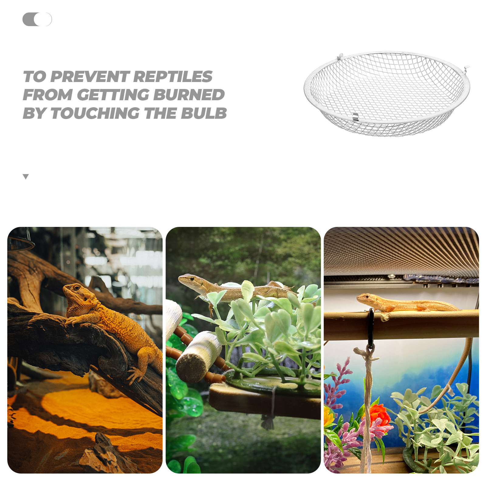 Reptile Lamp Dome Heat Lamps Terrariums Cover Habitat Accessory Heating Lampshade The Animal Anti Scald Mesh Lizard Metal Net