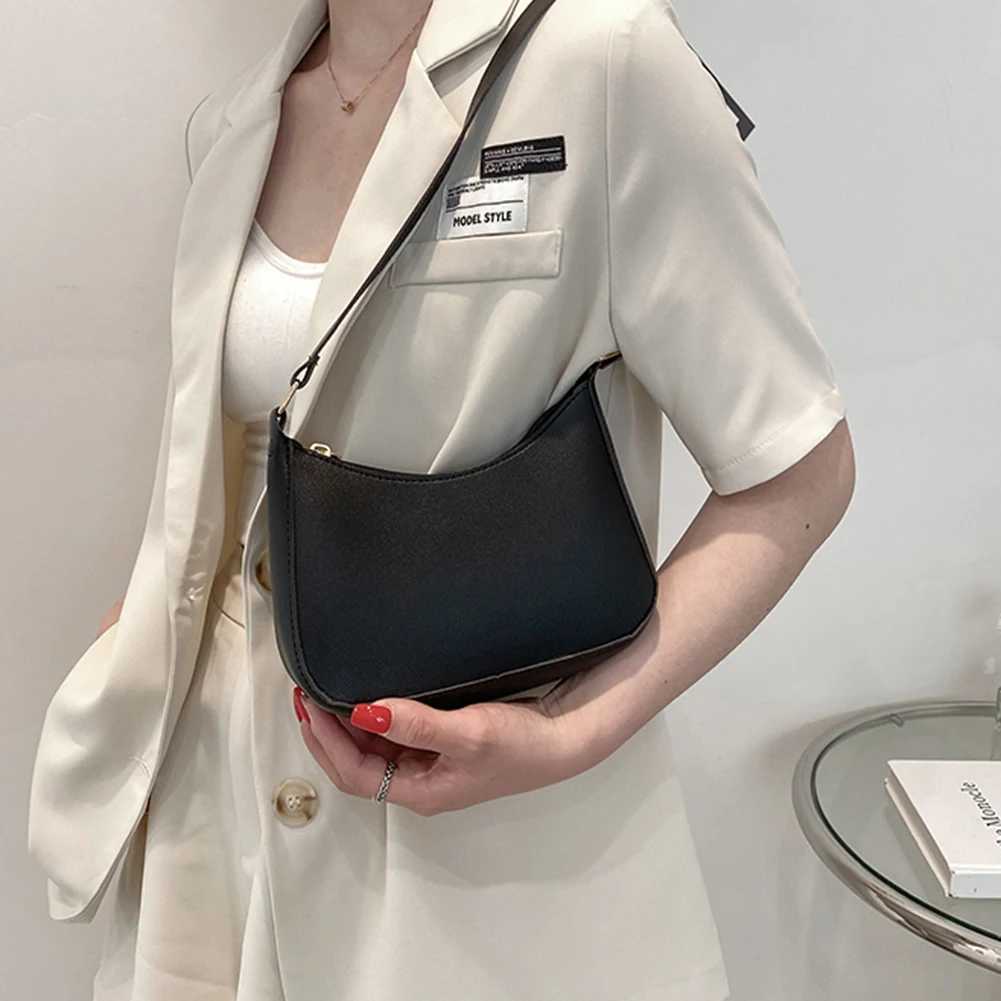 Womens Bag 2022 Trend Handbags Female Handbags Solid Color PU Leather Shoulder Underarm Bag Ladies Shopper Hobos Bag XJ250605