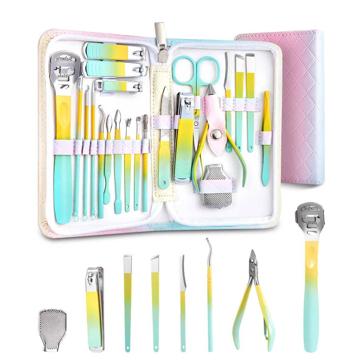 9-22pcs Nail Clipper Manicure Set Stainless Steel Manicure Kit Nail Care Tools Portable kit 241225