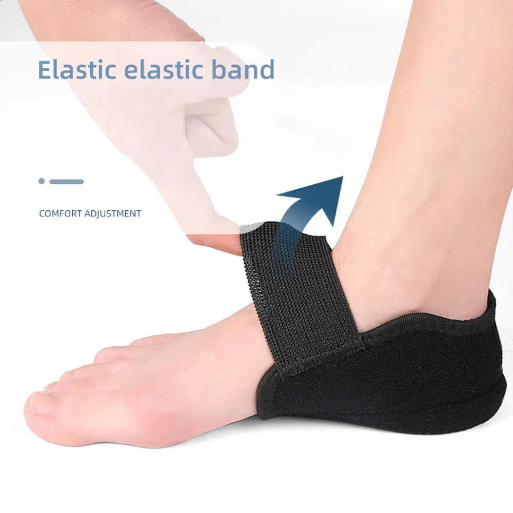 1Pair Invisible Height Increase Silicone Socks Gel Heel Pads Orthopedic Arch Support Heel Cushion Soles Insole Foot Massage 241226