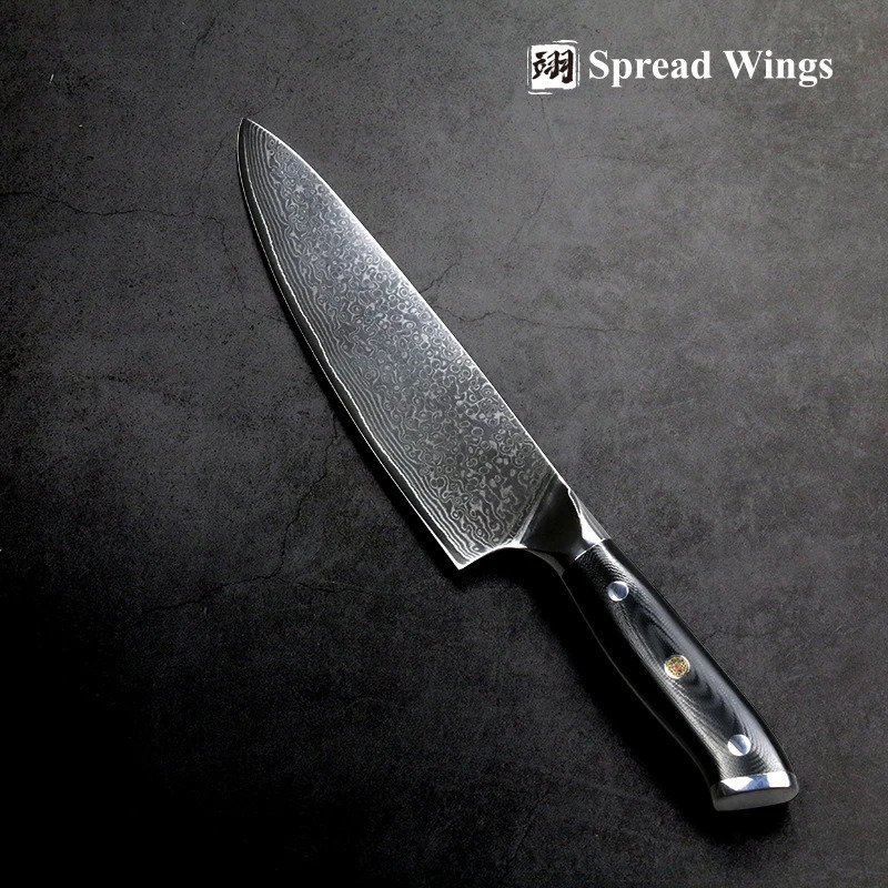 8-inch Chef Knife Japanese Damascus Steel Kitchen Knife Hand Chopper G10 Handle Santoku Practical Side Dishes Boning Cooking Tool 241225