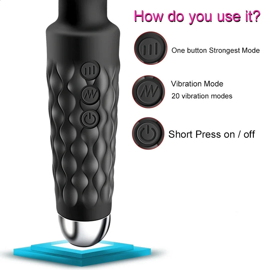 Powerful Magic Wand Vibrators for women Clitoris Stimulator AV Stick G Spot Massager Female Masturbator Sex Toys Woman 241226