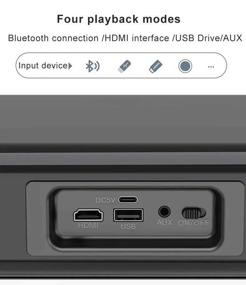 9D Stereo Sound Bar for TV 99cm Length Cinema Leval Subwoofer Speaker AUX U Disk He Wireless Au Wall Z241224