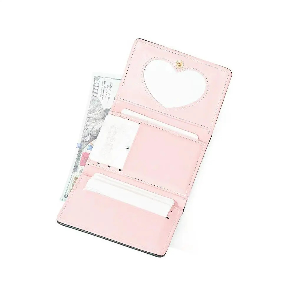 Women Short Bear Small Wallets Student Triple Fold Card Holder ID Bag Card Holder Coin Purse Ladies Wallets Cartoon Bag 241224