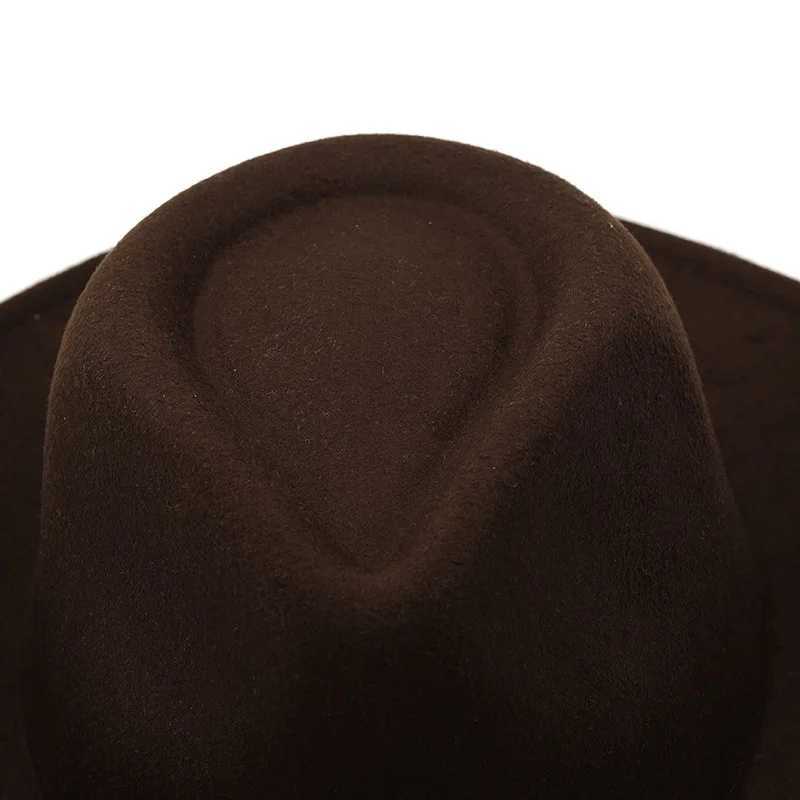 Designer brand Western cowboy hat wool jazz top hat mens and womens autumn and winter felt Big En C Gorras Para Hombres W241225