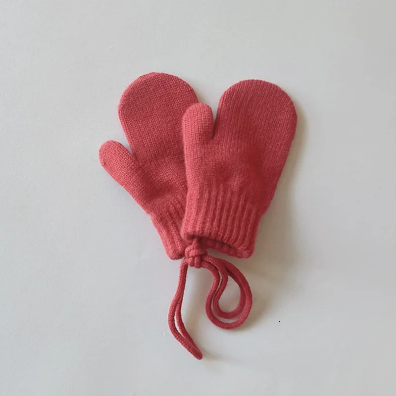 Wool Baby Winter Gloves Candy Color Halter Kids Mittens for Children Girls Boys Accessories Warm Knitted 14Y 241225