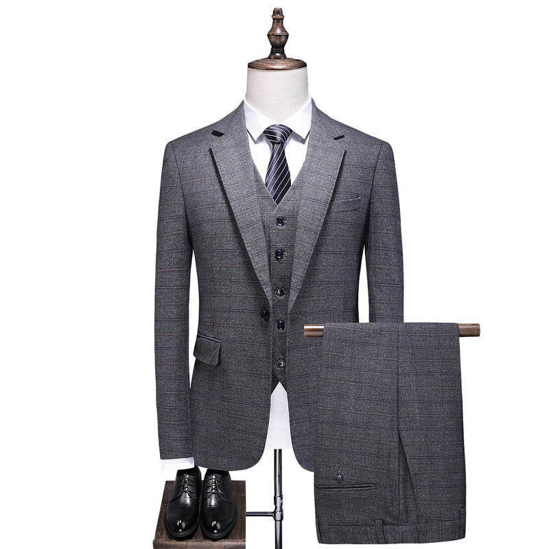 K1225New Men's Suit Plaid Large Size Casual Suit