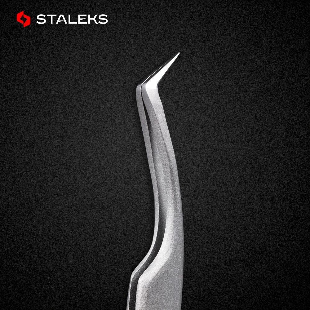 STALEKS PRO TE-41-2 Wave Pattern Embossing Tweezers Grafting Eyelashes Blooming ESD High Precise Hyper Fine AISI 241223