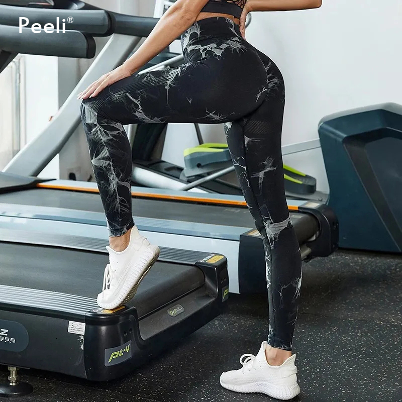Scrunch Butt Gym For Seamless Women High Waist Pants Tie Dye Sports Leggings Yoga Clothing Running Workout Tights