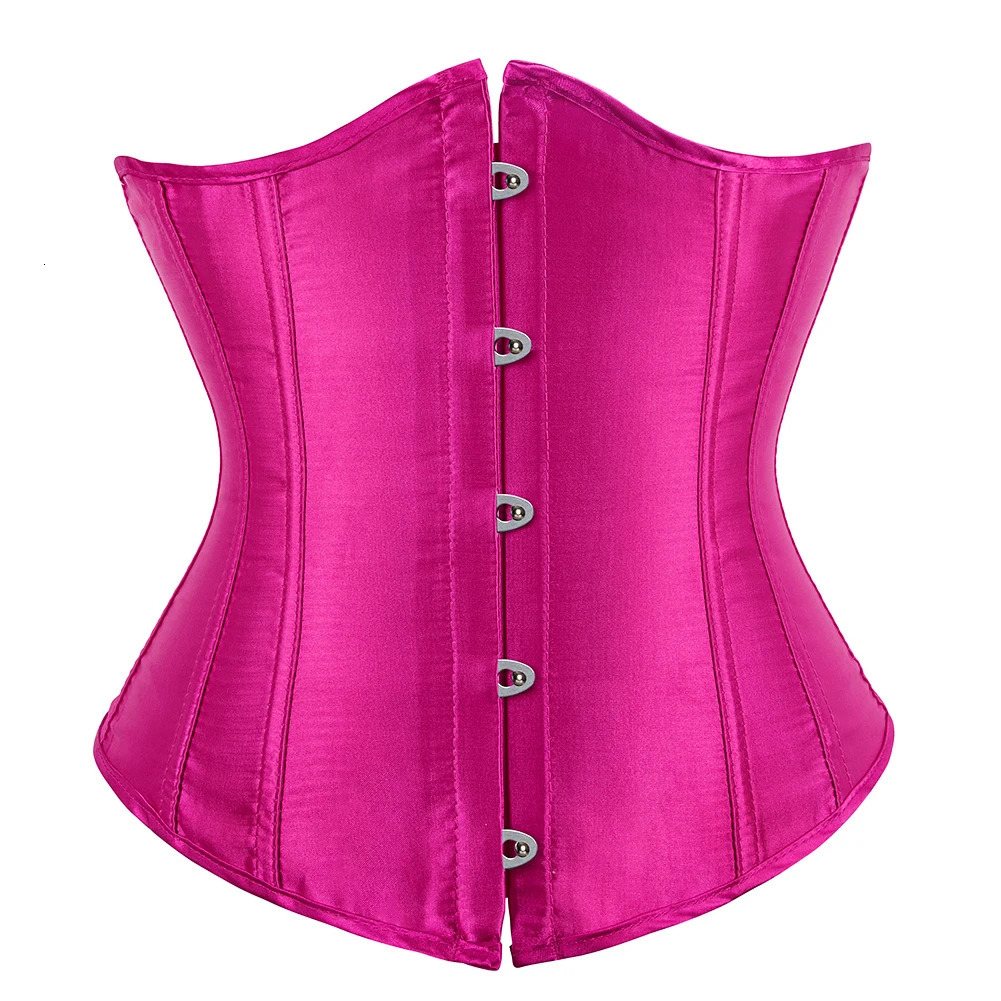 Women Gothic Sexy Satin Underbust Corset Bustier Top Waist Cincher Slimming Body Shaper Corsets Bustiers Lingerie Plus Size 241225
