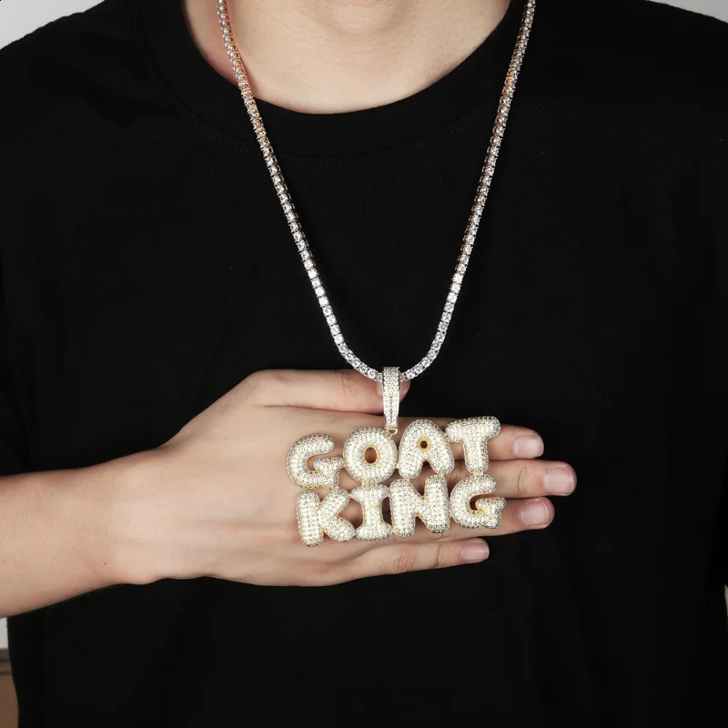 TOPGRILLZ With Cuban Chain Custom Name Letters Iced Out Pendants Necklaces Mens Zircon Hip Hop Jewelry For Gift 241226