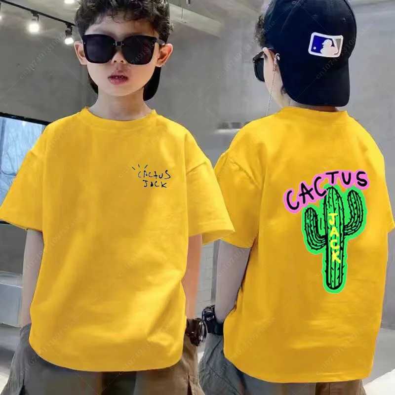 T-shirts 2024 Rapper Cactus Jack Graphic Cotton T Shirt Kid Boy Girls Hip Hop Tee Fashion Short Sleeve Shirt Summer Oversized Cotton Tops Y241226BX18