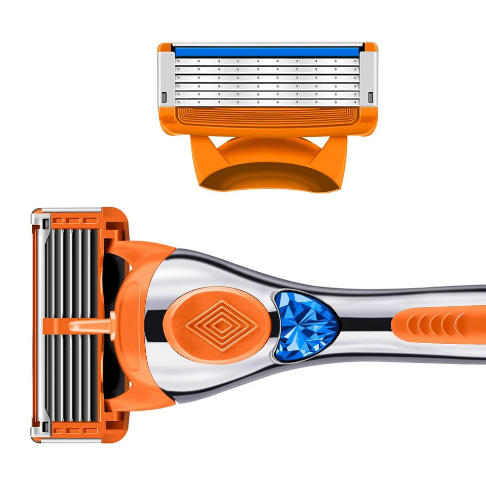 JiFULI High Quality Men Safety Razor Blade 6-Layer Germany Stainless Steel Shaving Blades Manual Shaver Head 241225