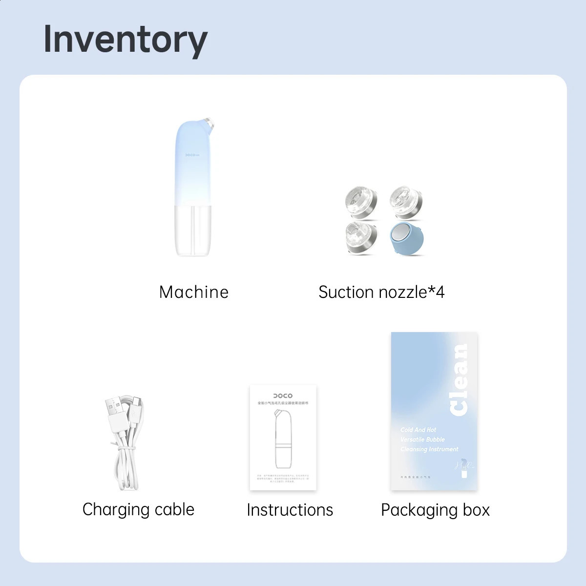 DOCO Micro Bubble Pore Vacuum Cleaner 2.0 Cold and Compress All-around Blackhead r Instrument Electric Beauty Device 241226