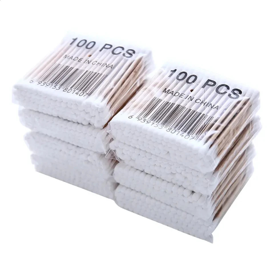 Soft 100% Cotton Disposable Cosmetic Cleaning Swabs for Ear Cleaning 241226