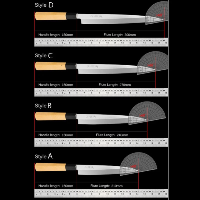 1-4 pieces of Japanese sushi sashimi knife slicing knife chefs maple handle cooking knife 241225