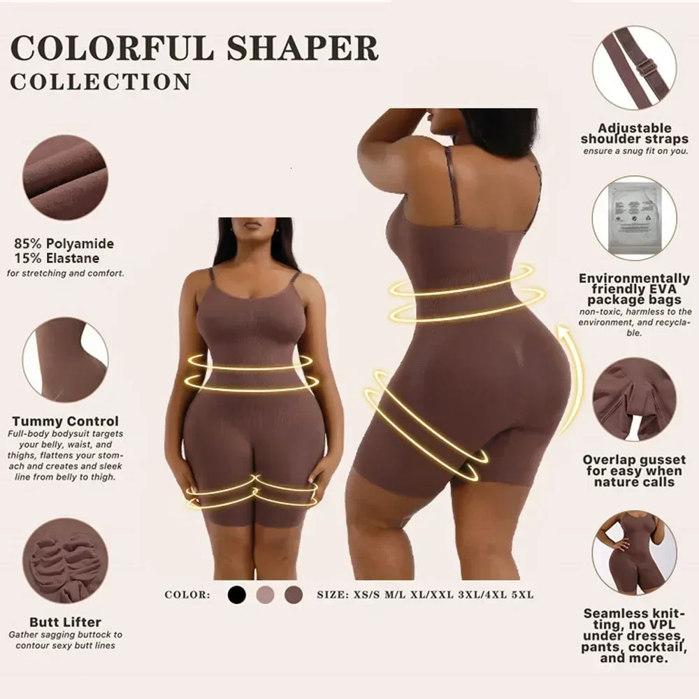 Shapewear Stree jumpsuit Women Control full Body Shaper Bodysuit Reducing and Shaping Girdles 241225