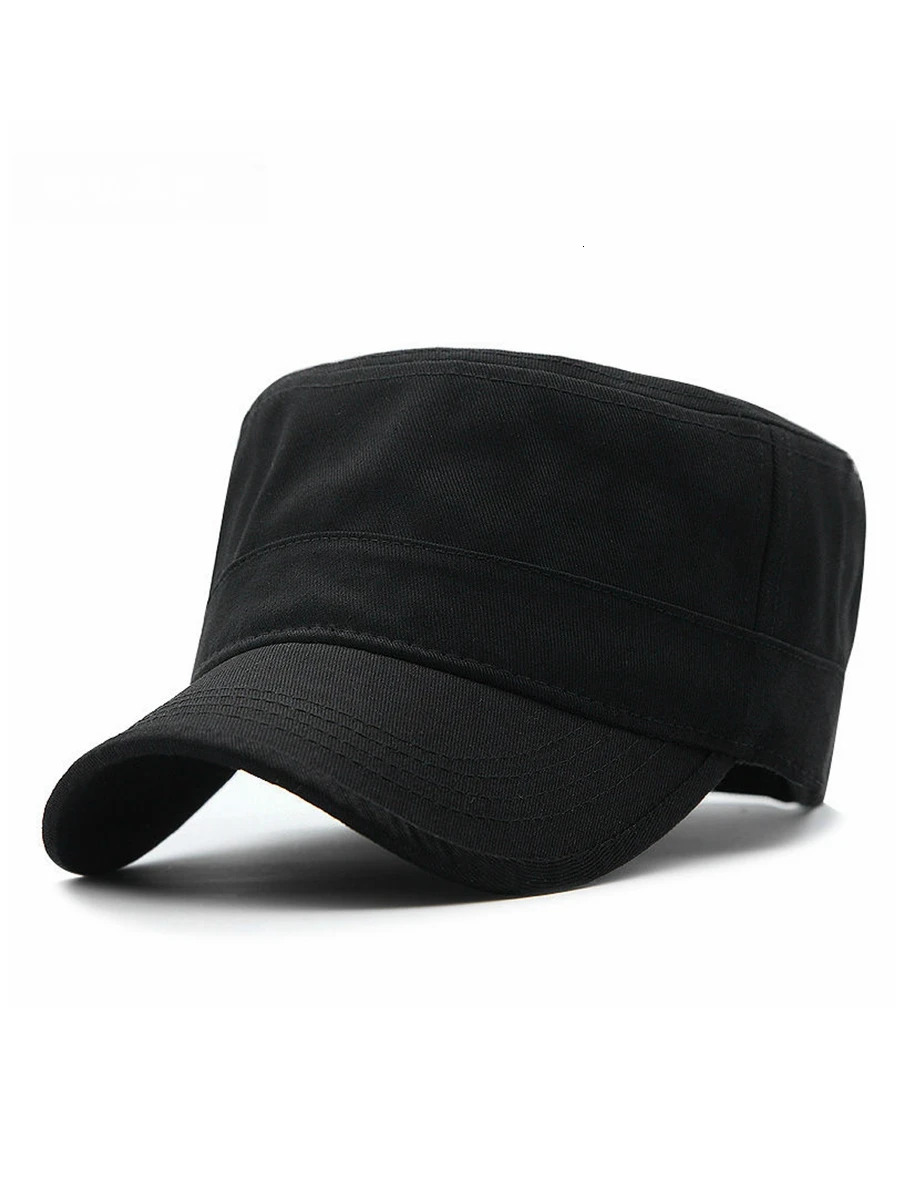 Big Head Man Large Size Pure Cotton Army Flat Cap Outdoors Baseball Cap Summer Polyester Plus Size Military Hat 55-60cm 60-65cm 241225
